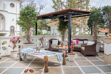 Terrace with Sofa at Monforte Villa 