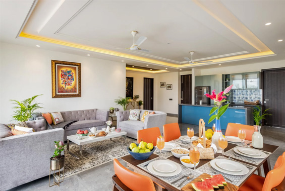 Dining area and hall at Solace Villa
