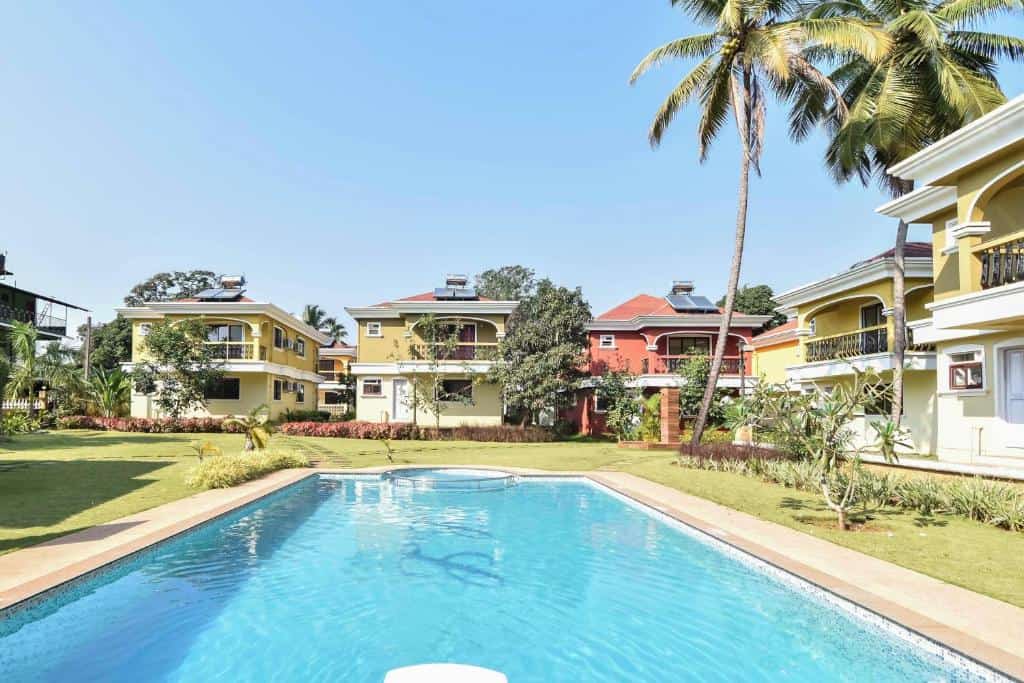 Exterior view of private pool villa at Calvin's in Benaulim, Goa