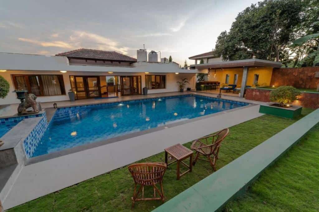 Exterior view of private pool villa at Whitehouse in Candolim, Goa